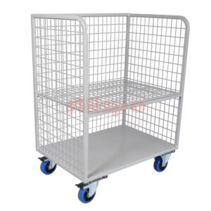 Open Front Mesh with Shelf Bulk Delivery Trolley