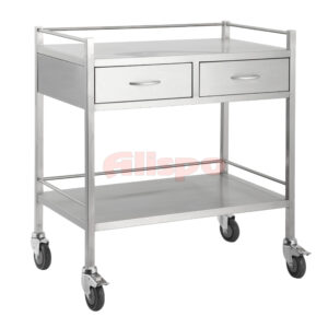 Stainless Two Drawer Side By Side Trolley Juvo 500 x 900
